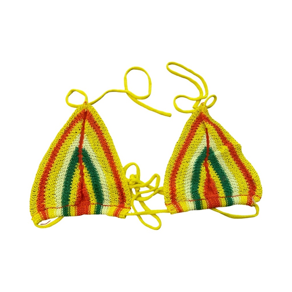 SHEIN Plus Crochet bikini top & Fringe Skirt Rasta Colors Adjustable Set 1X-3X - Picture 6 of 9